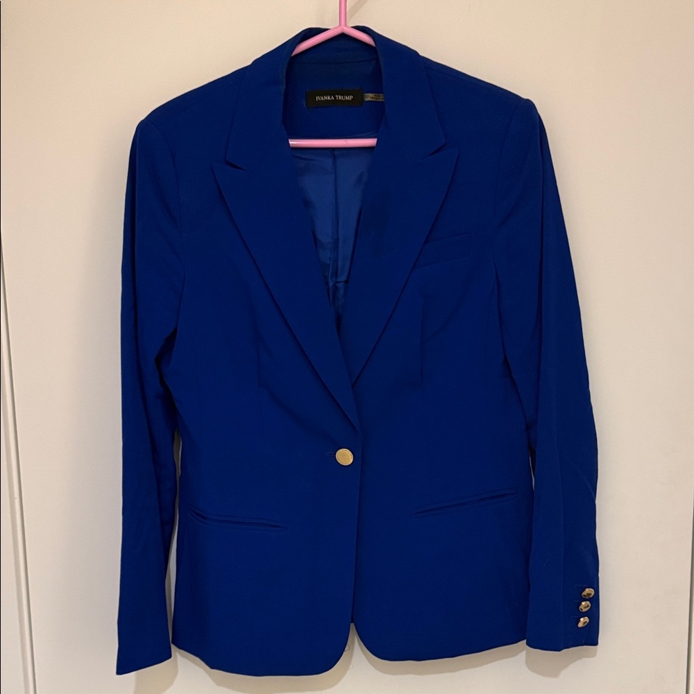 Ivanka Trump Royal Blue Blazer with Gold Accents